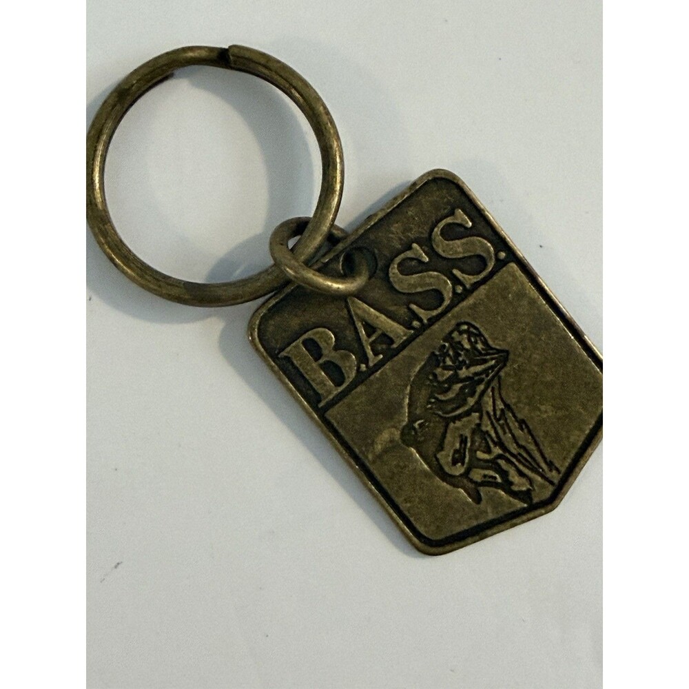 Vintage B.A.S.S. Brass Keychain Bass Anglers Sportsman Society Fishing Retro